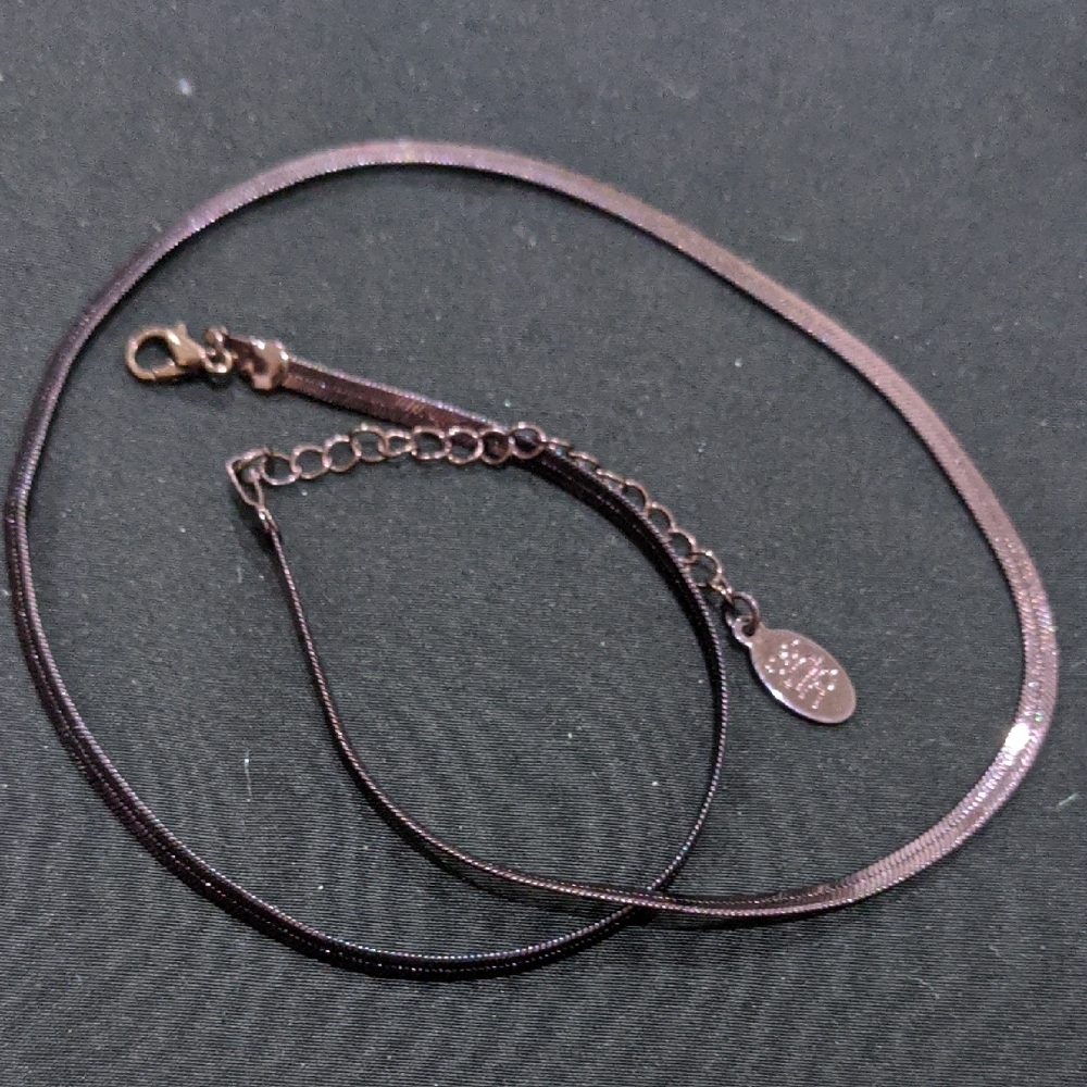 Burgundy Snake Chain Necklace with Adjustable Length
